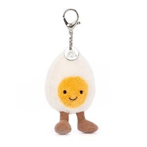 Jellycat Amuseables Happy Boiled Egg Bag Charm Keychain Retired NWT